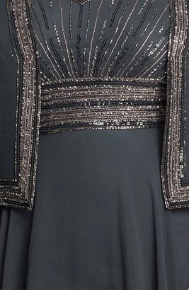J Kara Embellished Chiffon Gown & Jacket (Plus)
