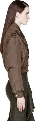 Burberry Olive drab quilted down cropped Jacket