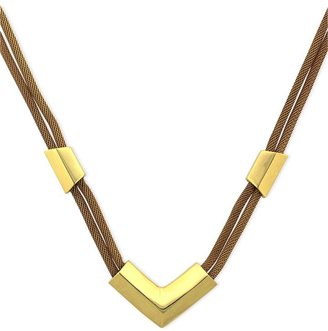 Vince Camuto Necklace, Gold-Tone Mesh Double-Strand Collar Necklace
