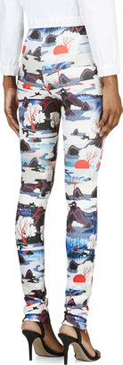 Opening Ceremony Blue & Red Neoprene 5 Element High-Waisted Trousers