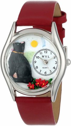 Whimsical Watches Women's S0120009 Basking Cat Yellow Leather Watch