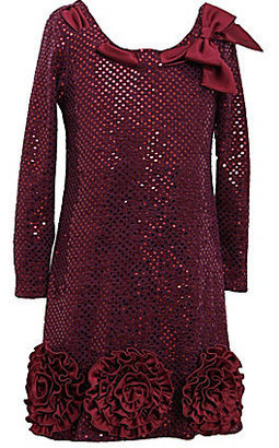 Bonnie Jean 4-6X Bonaz-Trimmed Fuzzy-Knit Dress