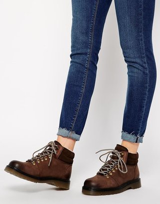ASOS ANY DAY NOW Leather Ankle Boots - Brown