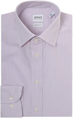 Armani Collezioni Men's Fine Stripe Regular Fit Shirt
