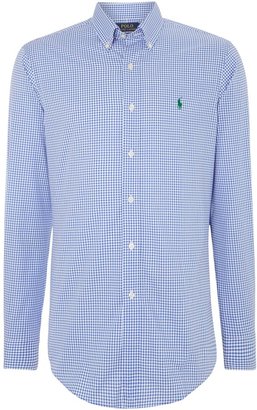 Polo Ralph Lauren Men's Long sleeve slim fit mini gingham shirt