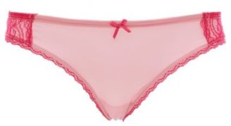 Charlotte Russe Contrast Lace-Trimmed Thong Panties
