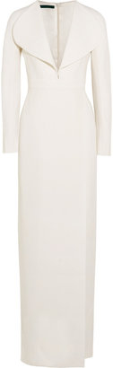 Hampton Sun Emilia Wickstead Wrap-effect wool-crepe gown