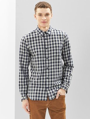 Gap Heathered checkered lightweight twill shirt