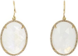 Irene Neuwirth Pavé Diamond & Rainbow Moonstone Drop Earrings