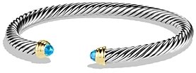 David Yurman Cable Classics Bracelet with Blue Topaz and Gold
