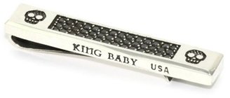 King Baby Studio Skull" Black Cubic Zirconia Tie Clip