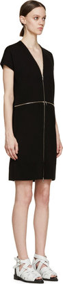 McQ Darkest Black Knit Zip Sleeveless Dress