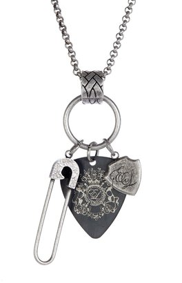 English Laundry Safety Pin & Guitar Pick Necklace