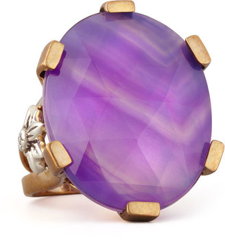 Stephen Dweck Oval Purple Agate Statement Ring