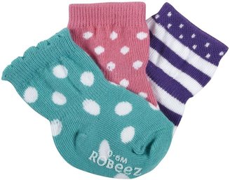 Robeez 3 Pack Socks (Baby) - Color Box-0-6 Months