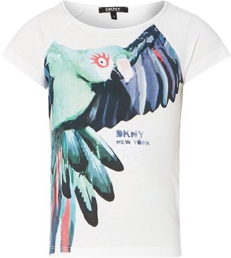 DKNY Girl`s parrot print t-shirt