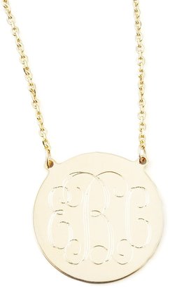 Sarah Chloe Cara Monogrammed 14k Gold Necklace, 3/4"