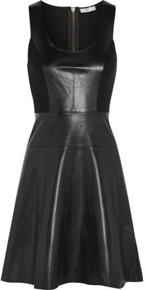 Joie Adamina jersey-paneled leather mini dress