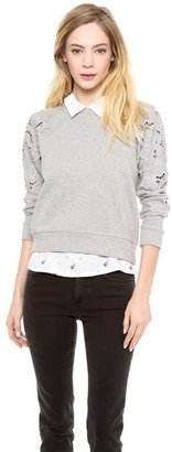 Rebecca Taylor Floral Cutout Sweatshirt