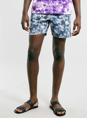 Topman Black Floral Print Shorts