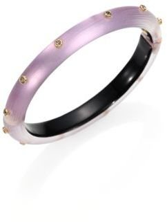 Alexis Bittar Lucite & Crystal Rivet Bangle Bracelet/Purple