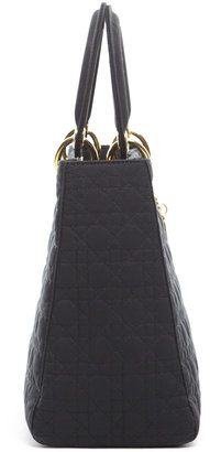 Christian Dior Black Fabric Medium Lady Tote Bag