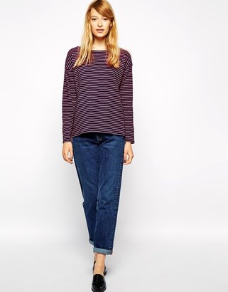 Chinti & Parker Boat Neck Striped Long Sleeve T-Shirt