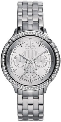 Armani Exchange Silver Dial Stainless Steel Bracelet Ladies Watch