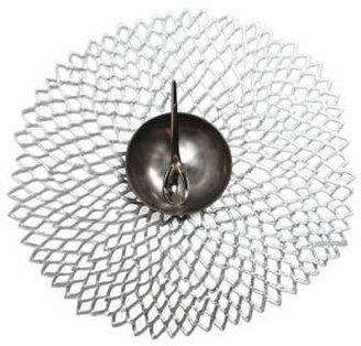 Chilewich Floral  Shaped Pressed Dahlia Silver Placemat