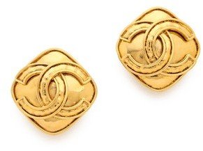 WGACA What Goes Around Comes Around Vintage Chanel Square CC Earrings