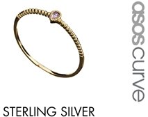 ASOS Curve CURVE Gold Plated Sterling Silver June Birthstone Ring - Light purple