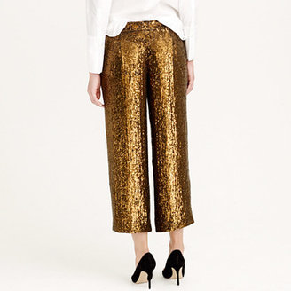 J.Crew Collection cropped wide-leg trouser in sequin