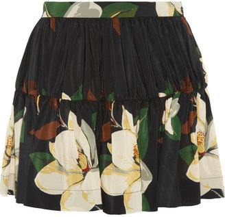 Vivienne Westwood Tansy magnolia-print crepe de chine mini skirt