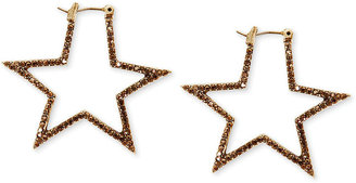 Lucky Brand Gold-Tone Crystal Star Drop Earrings