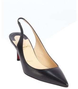 Christian Louboutin black leather 'Apostrophy Sling 70' pointed toe slingback pumps