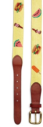 Brooks Brothers Yellow Barbecue Needlepoint Belt
