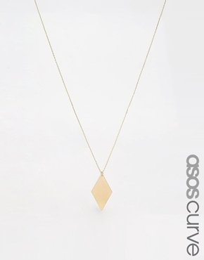 ASOS Curve Diamond Shape Necklace - Gold