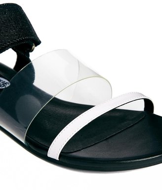 Cheap Monday Saviour Black Flat Transparent Sandals