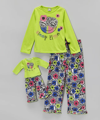 Dollie & Me Green 'Sleep Time' Pajama Set & Doll Outfit - Toddler & Girls