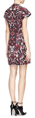 Nobrand Cap sleeve pixel leopard print dress