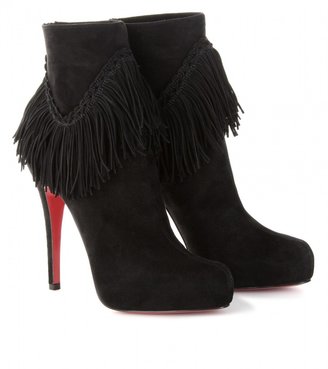 Christian Louboutin ROM 120 SUEDE FRINGE ANKLE BOOTS