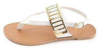 Charlotte Russe Gold-Plated Gladiator Thong Sandals