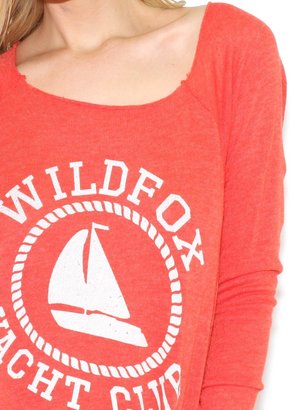 Wildfox Couture Sail On Cozy Raglan in Lifeguard