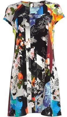 River Island Black abstract floral print swing dress