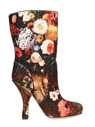 Dolce & Gabbana 110mm Gisele Brocade Cotton Boots