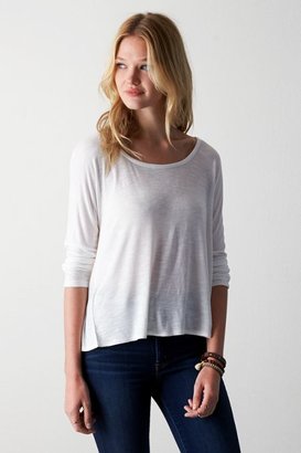 American Eagle Outfitters White Split Lace Back T-Shirt