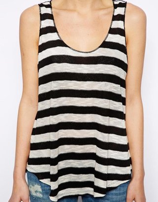 MANGO Striped Knitted Vest