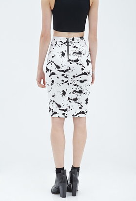 Forever 21 Abstract Printed Pencil Skirt