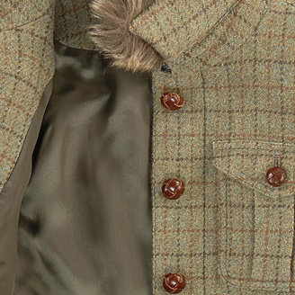 Ralph Lauren Tweed jacket with a fur collar
