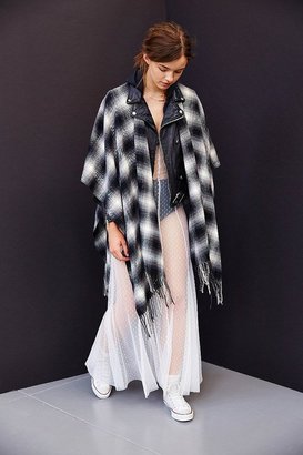 Urban Outfitters Plaid Fringe Blanket Scarf